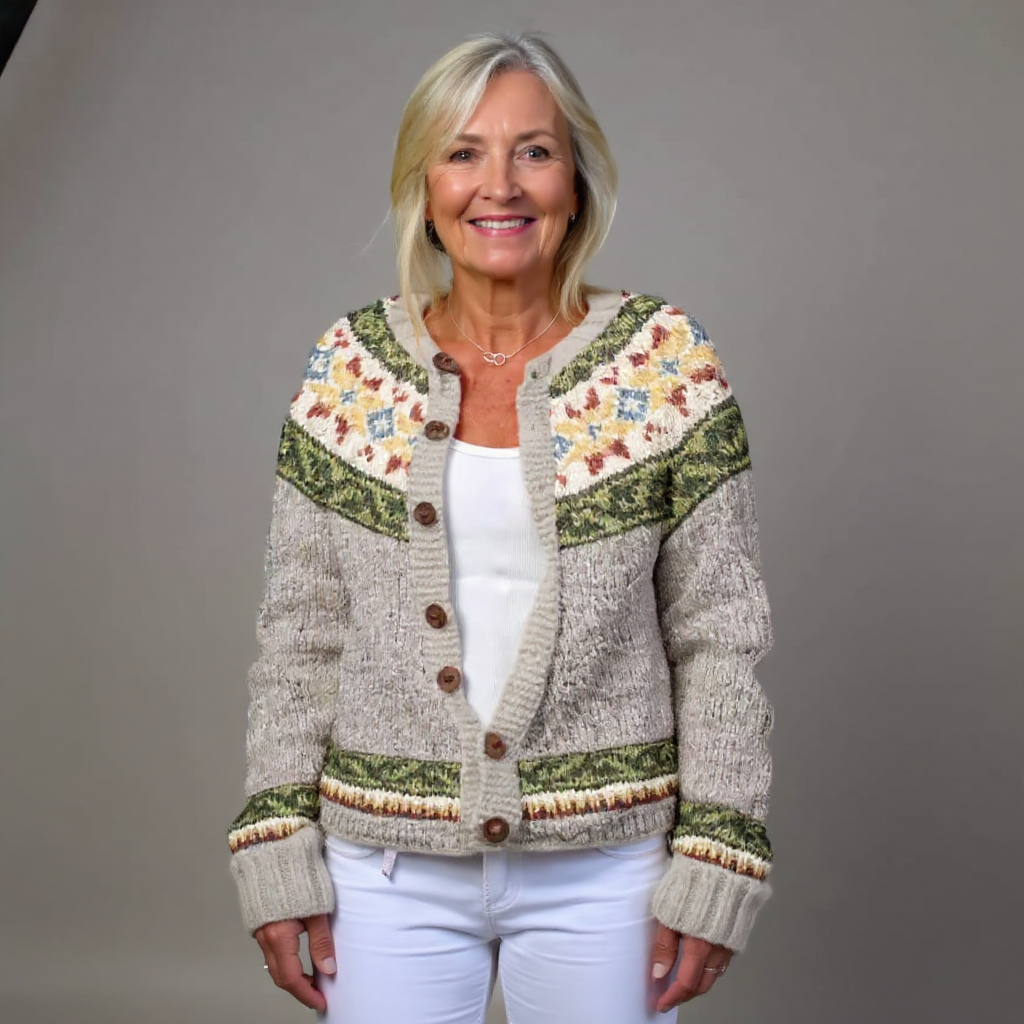 Zara fair isle knit cardigan